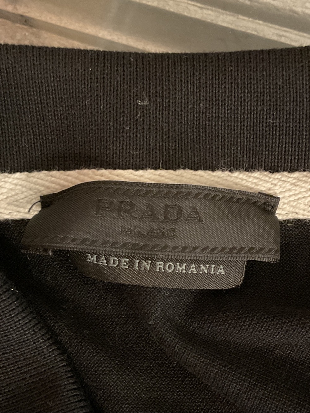 Prada Large Men’s Black Polo with White Contrast Trim - Picture 6 of 9